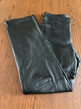 Cache Vintage Black Lined  Leather Pants Regular Fit   Size:4 MSRP: $250